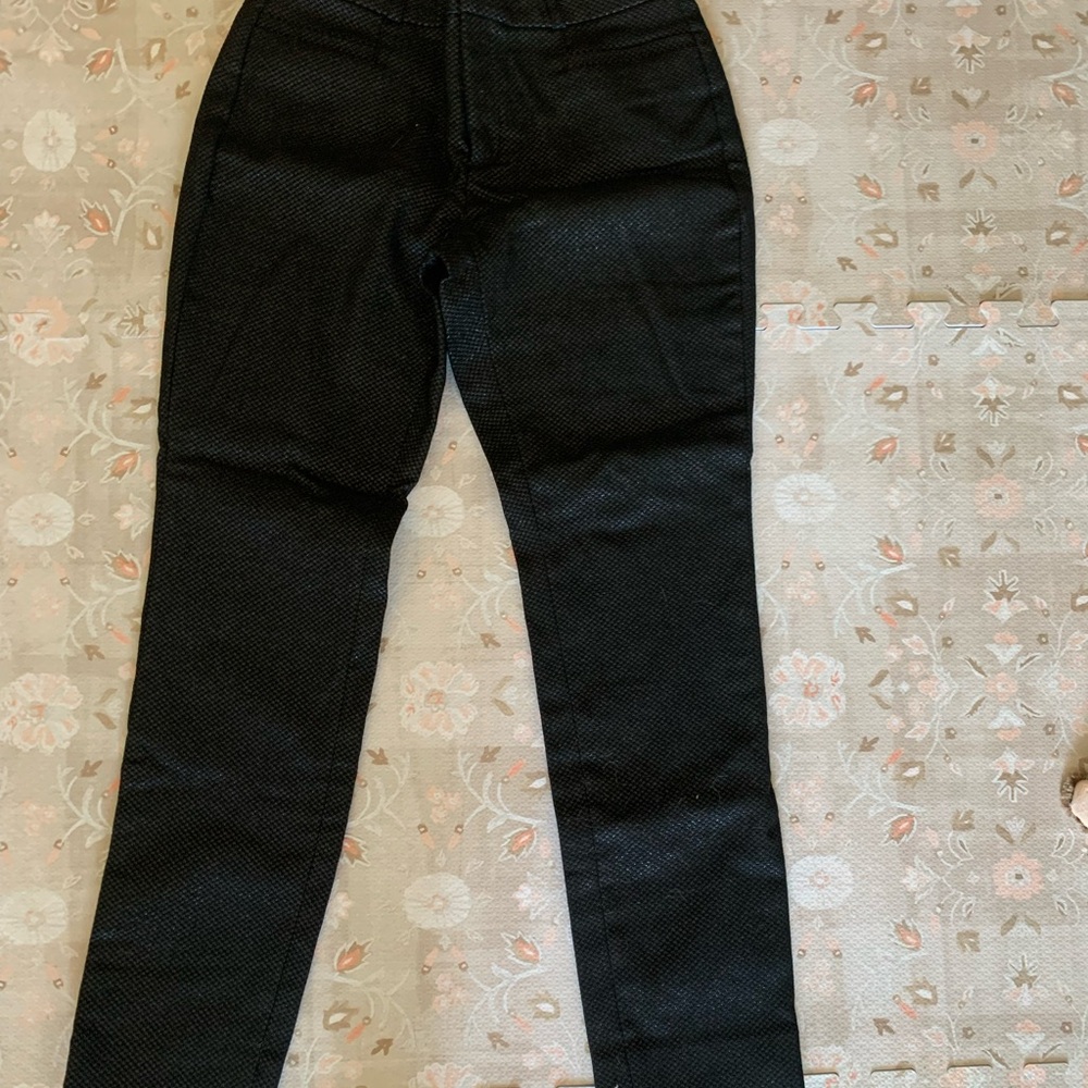 Banana Republic Black Textured Pants Curvy Fit